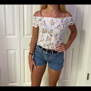 Off the shoulder flower blouse